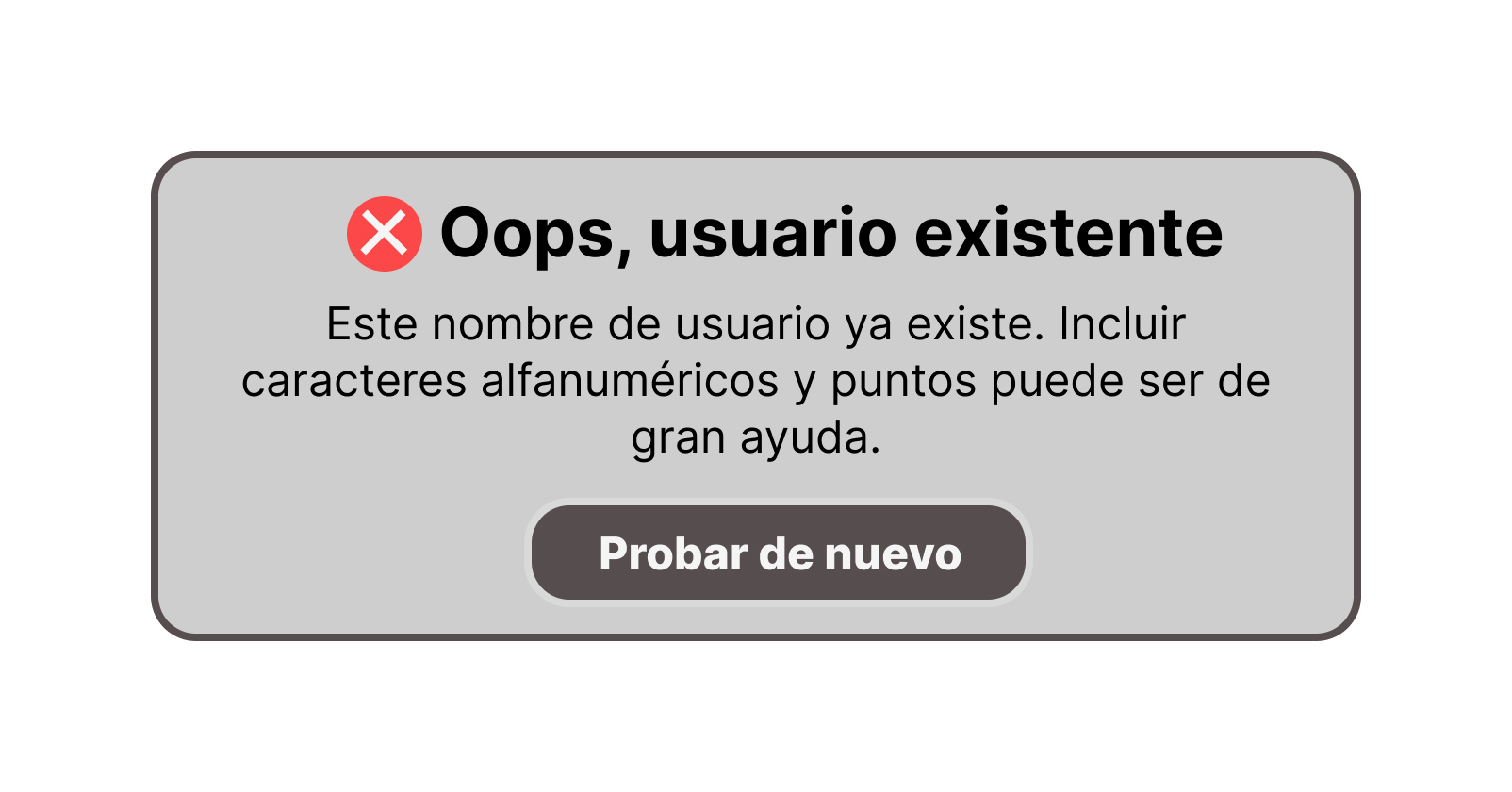 Marta Castellano Mensajes de error